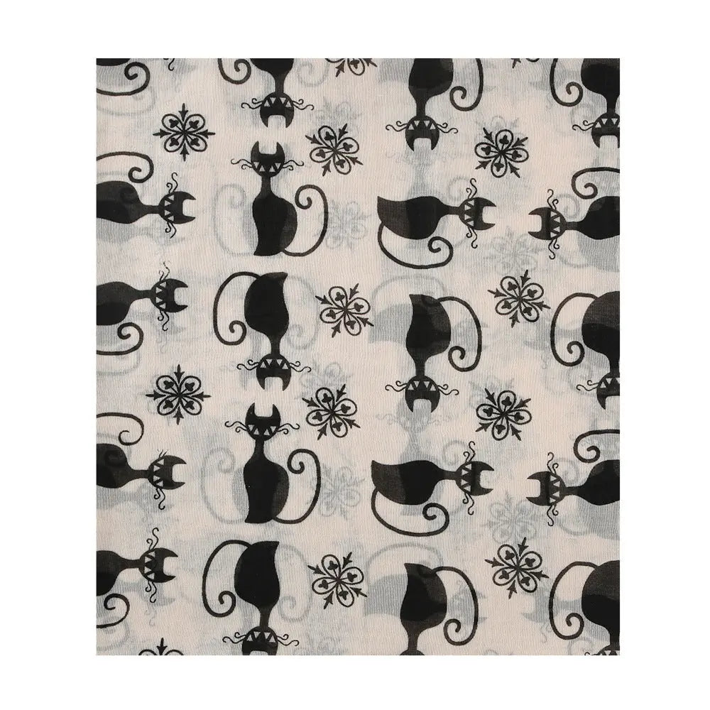 Fashion black cat pattern scarf Black Cats Store