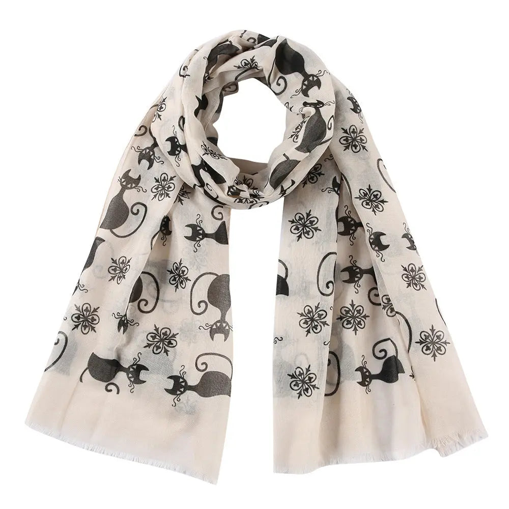 Fashion black cat pattern scarf Black Cats Store