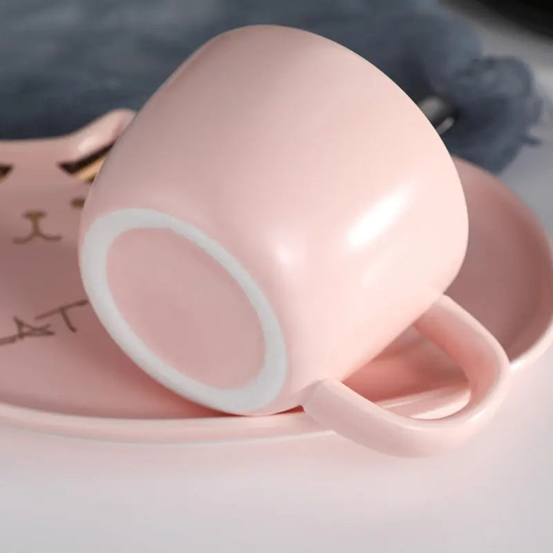 Cat Cup And Dish Set Black Cats Store