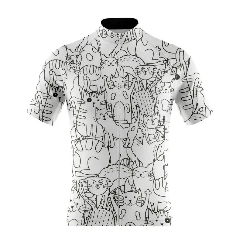 Summer Cycling Jersey Men Black Cat Shirt Black Cats Store