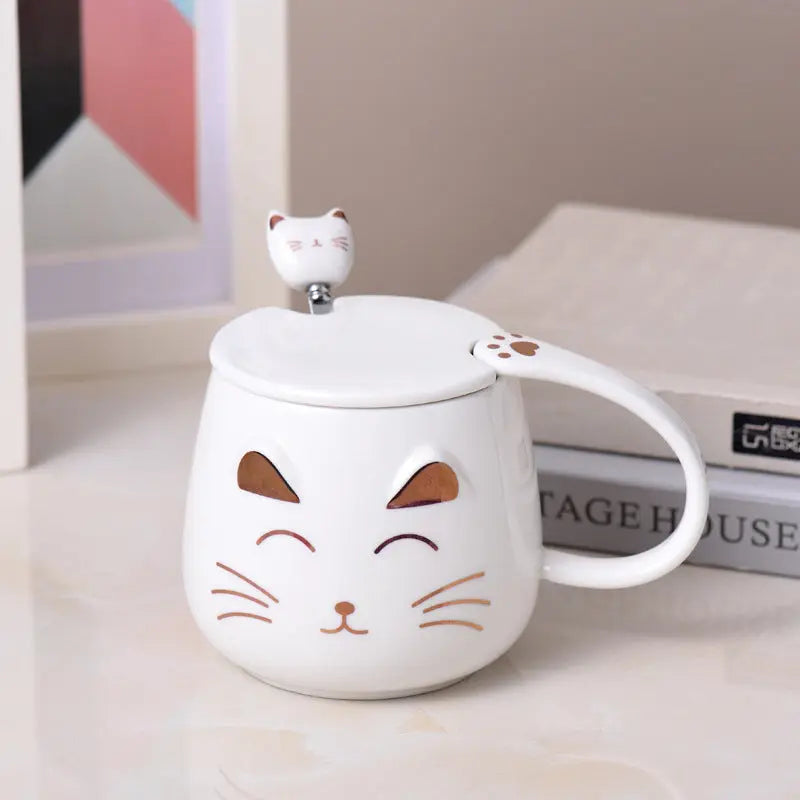 Creative Cartoon Animal Black Cat Shape Ceramic Breakfast Cup Black Cats Store