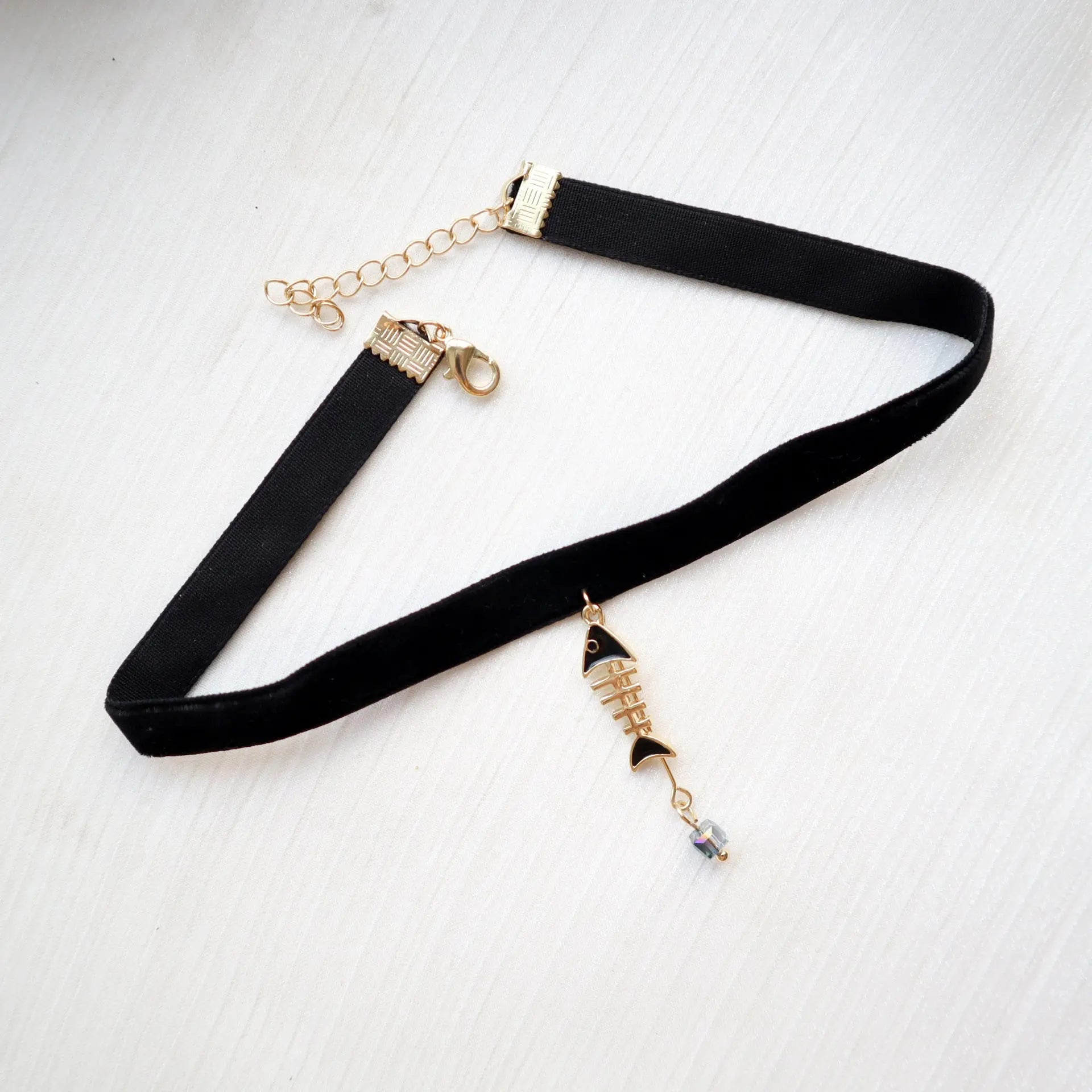 Black velvet cat neckband Black Cats Store