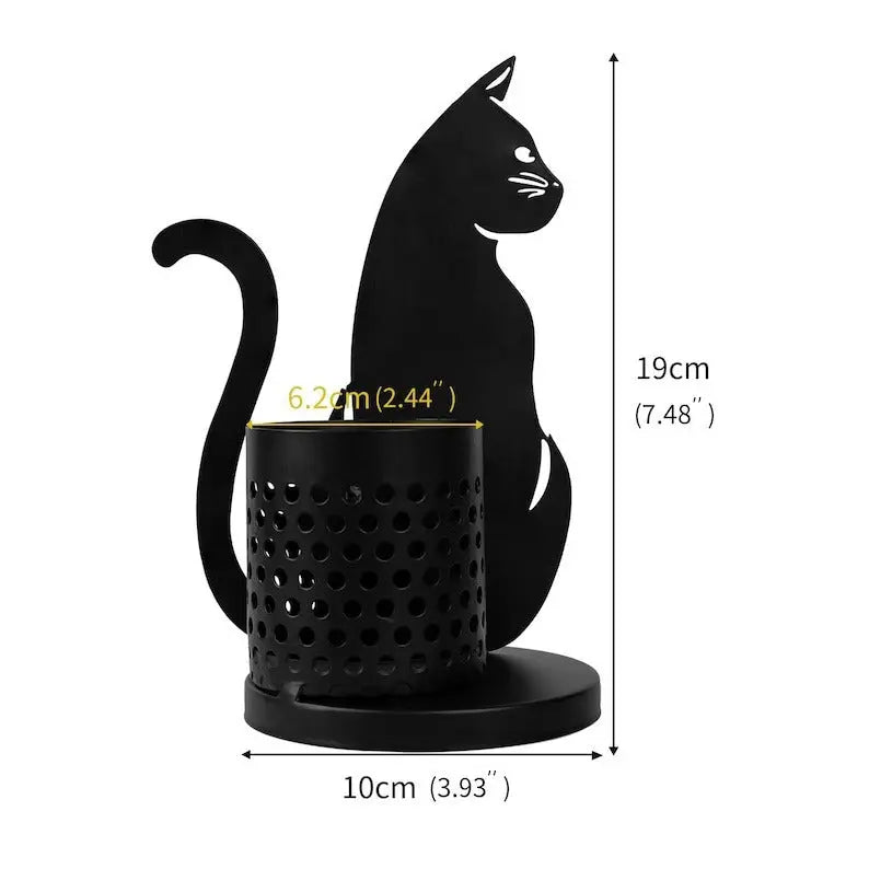 Black Metal Cat Pen Holder Black Cats Store