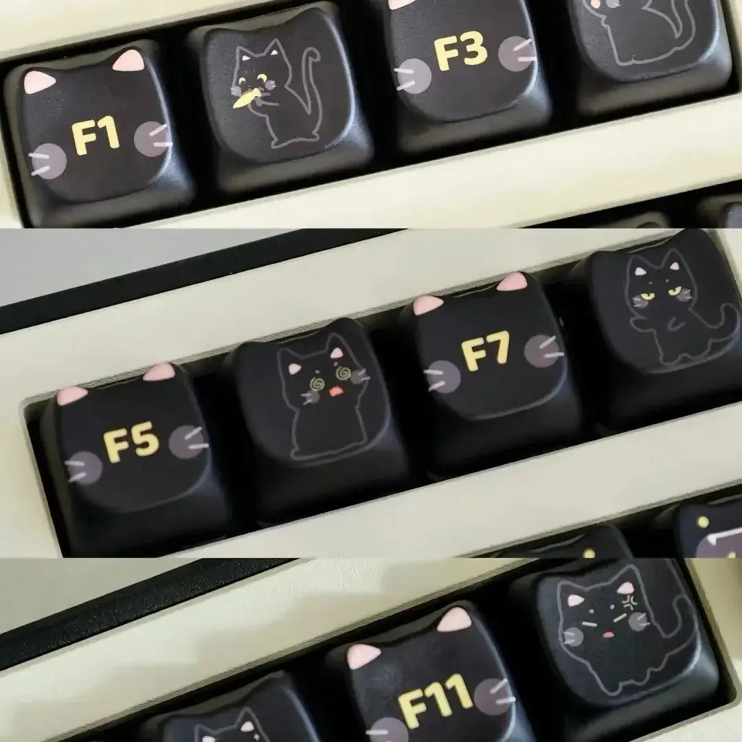 Mechanical Keyboard Black Cat Keycaps 142 Keys Black Cats Store