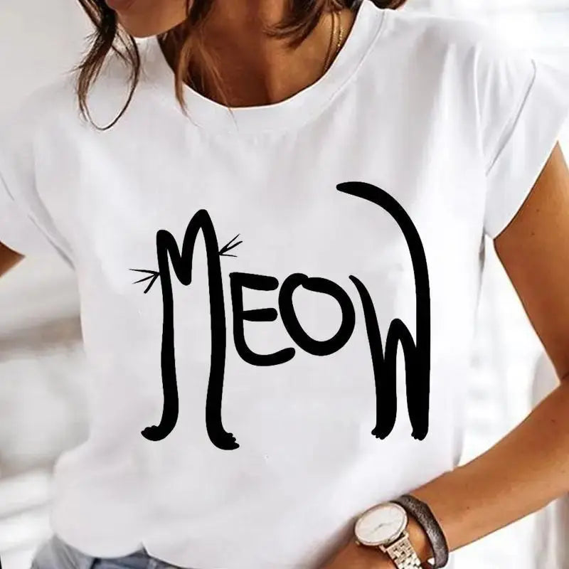 Summer Black Cat Printed T Shirts for Women Black Cats Store