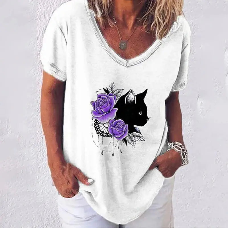 Fashion Woman Black Cat Blouse Black Cats Store