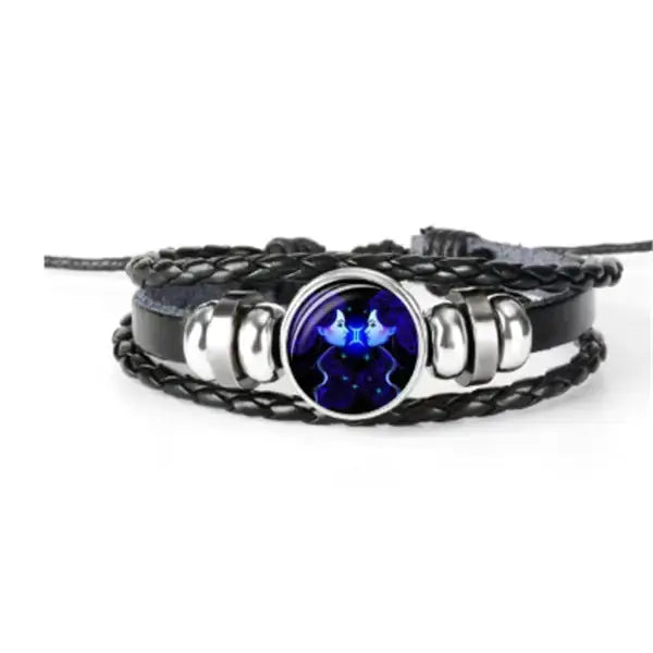 Zodiac Constellation Bracelet Braided Design Bracelet Black Cats Store