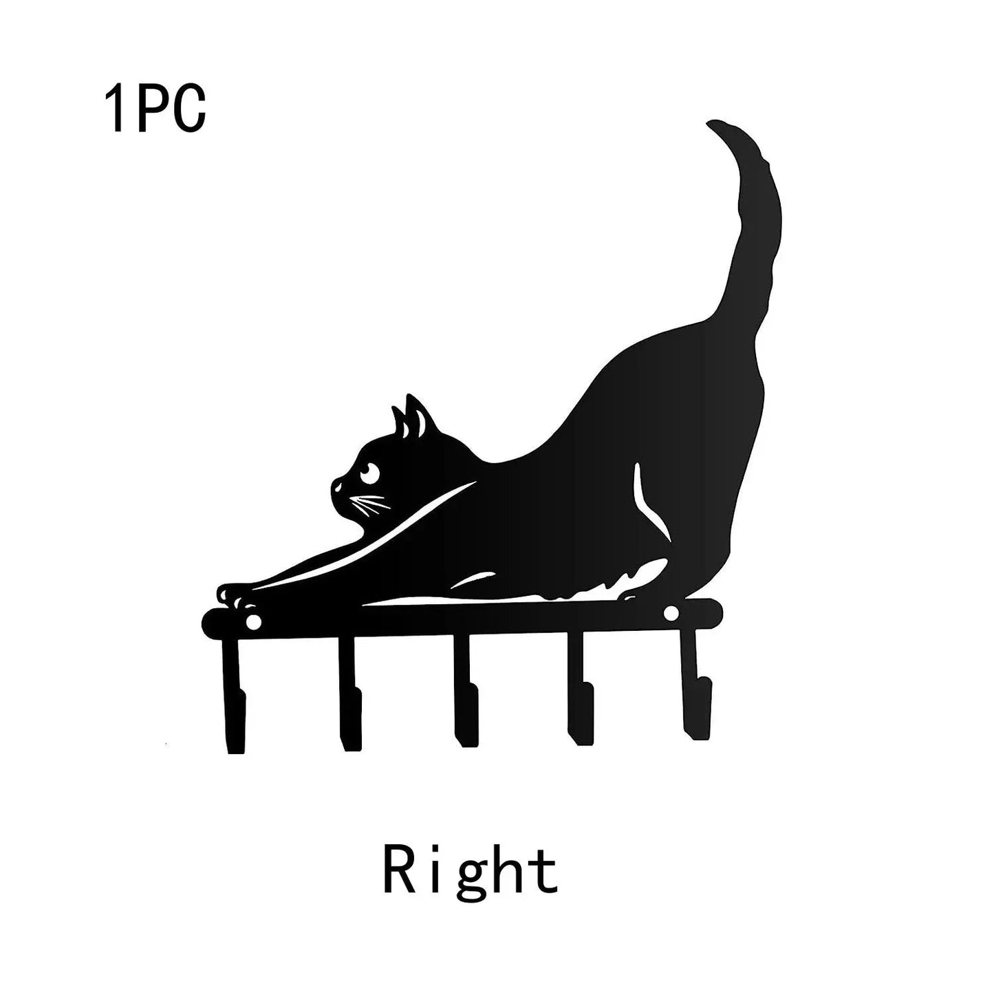 Iron Cat Household Kitchen Behind The Door Storage Hook Black Cats Store