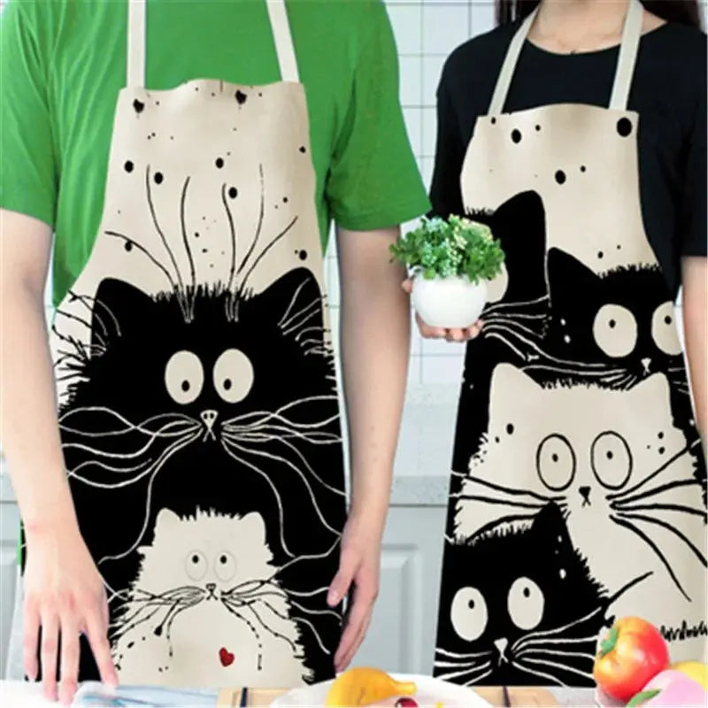 Cute Cat Print Cooking Kitchen Apron Black Cats Store