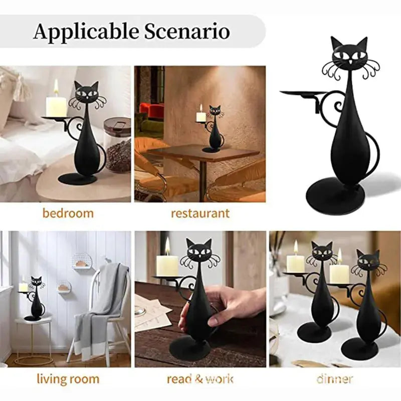 Black Cat Metal Candle Holder Black Cats Store