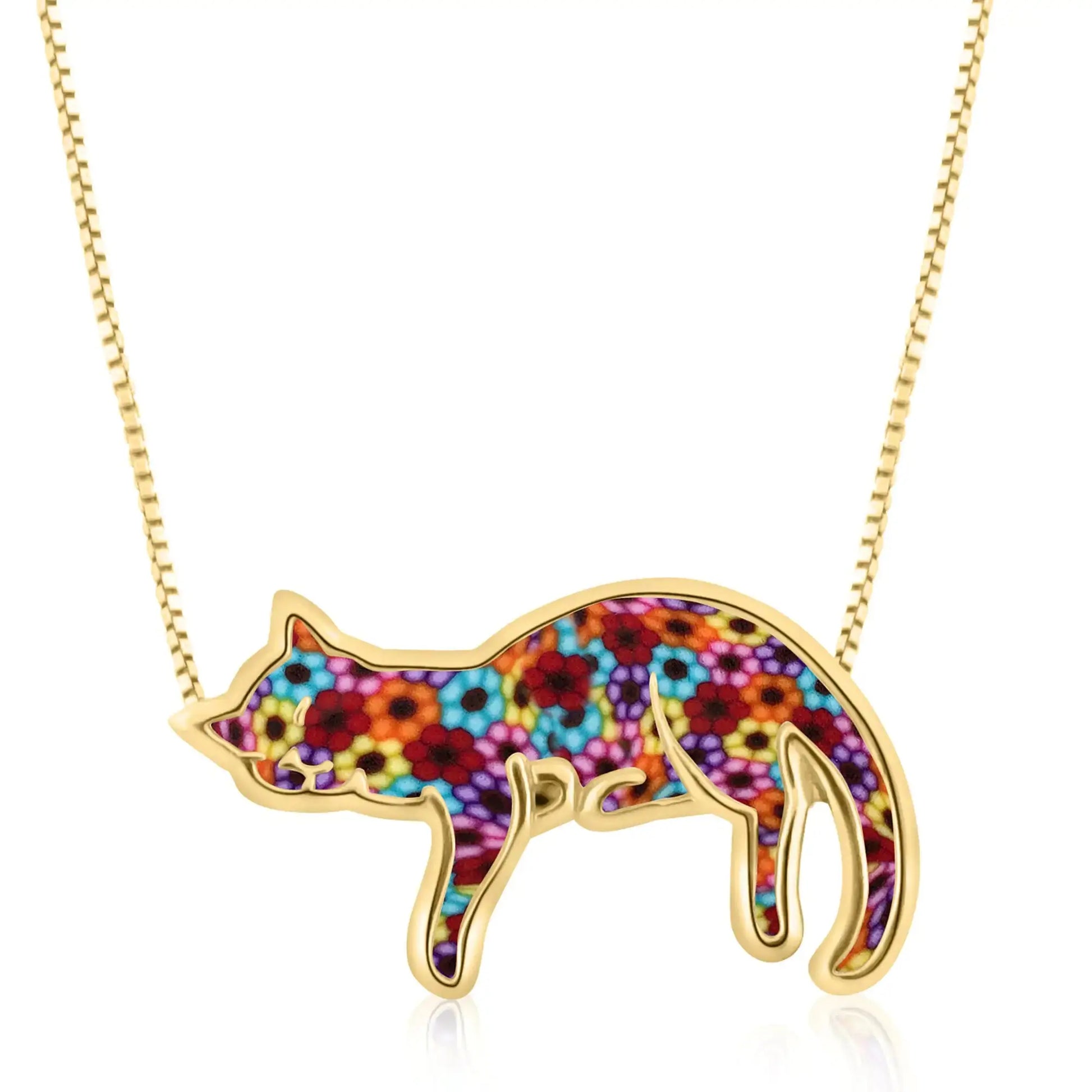 Gold Cat Necklace Black Cats Store