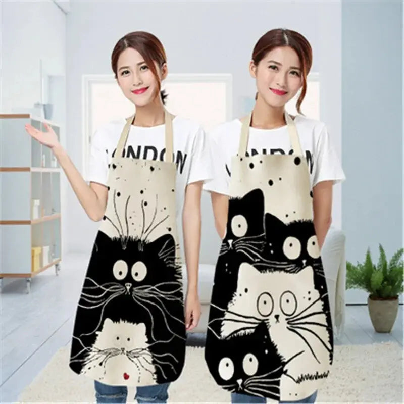 Cute Cat Print Cooking Kitchen Apron Black Cats Store